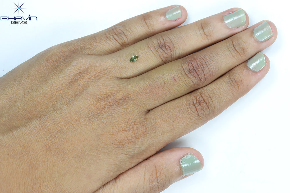 0.19 CT Marquise Shape Natural Diamond Green Color VS1 Clarity (5.04 MM)