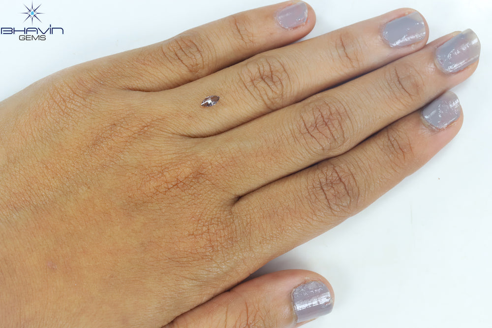 0.15 CT Marquise Shape Natural Loose Diamond Pink Color VS2 Clarity (5.31 MM)