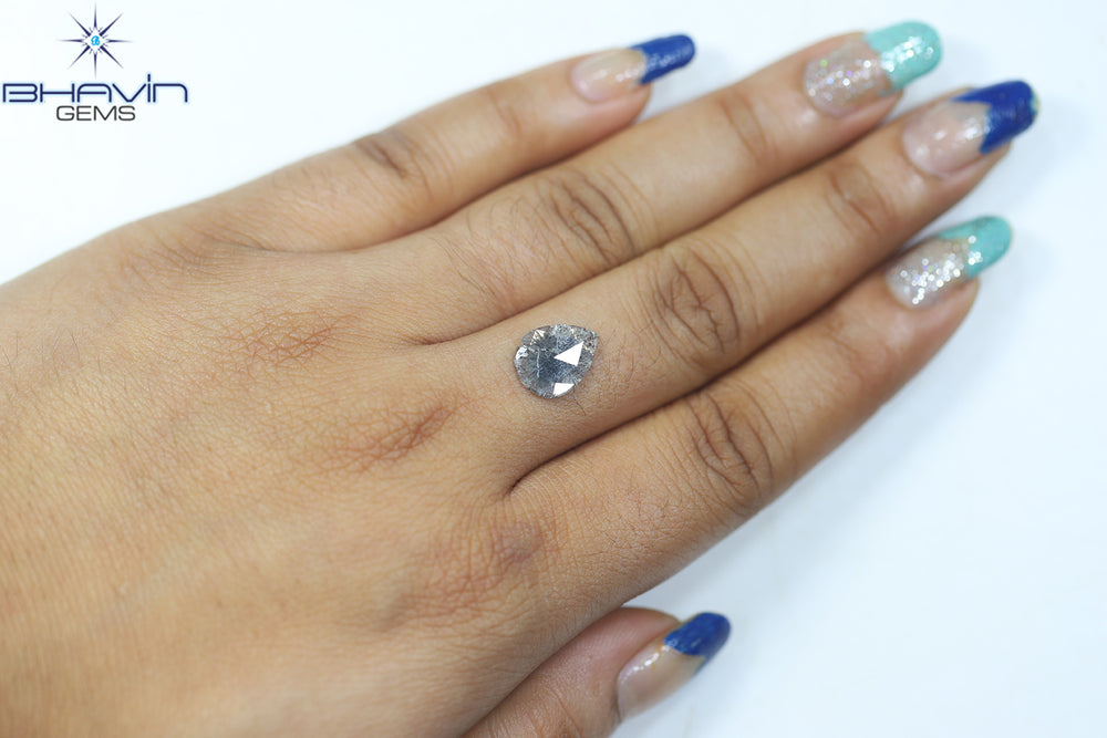 1.23 CT Slice Shape Natural Diamond Salt And Pepper Color I3 Clarity (11.88 MM)