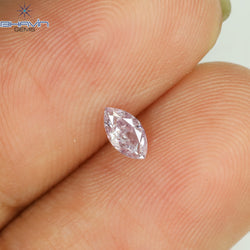 0.14 CT Marquise Shape Natural Loose Diamond Pink Color I1 Clarity (4.90 MM)