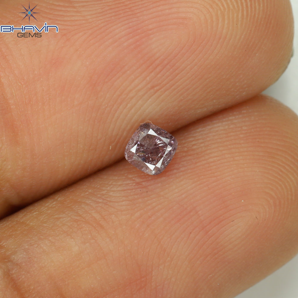0.20 CT Cushion Shape Natural Diamond Pink Color I1 Clarity (3.14 MM)