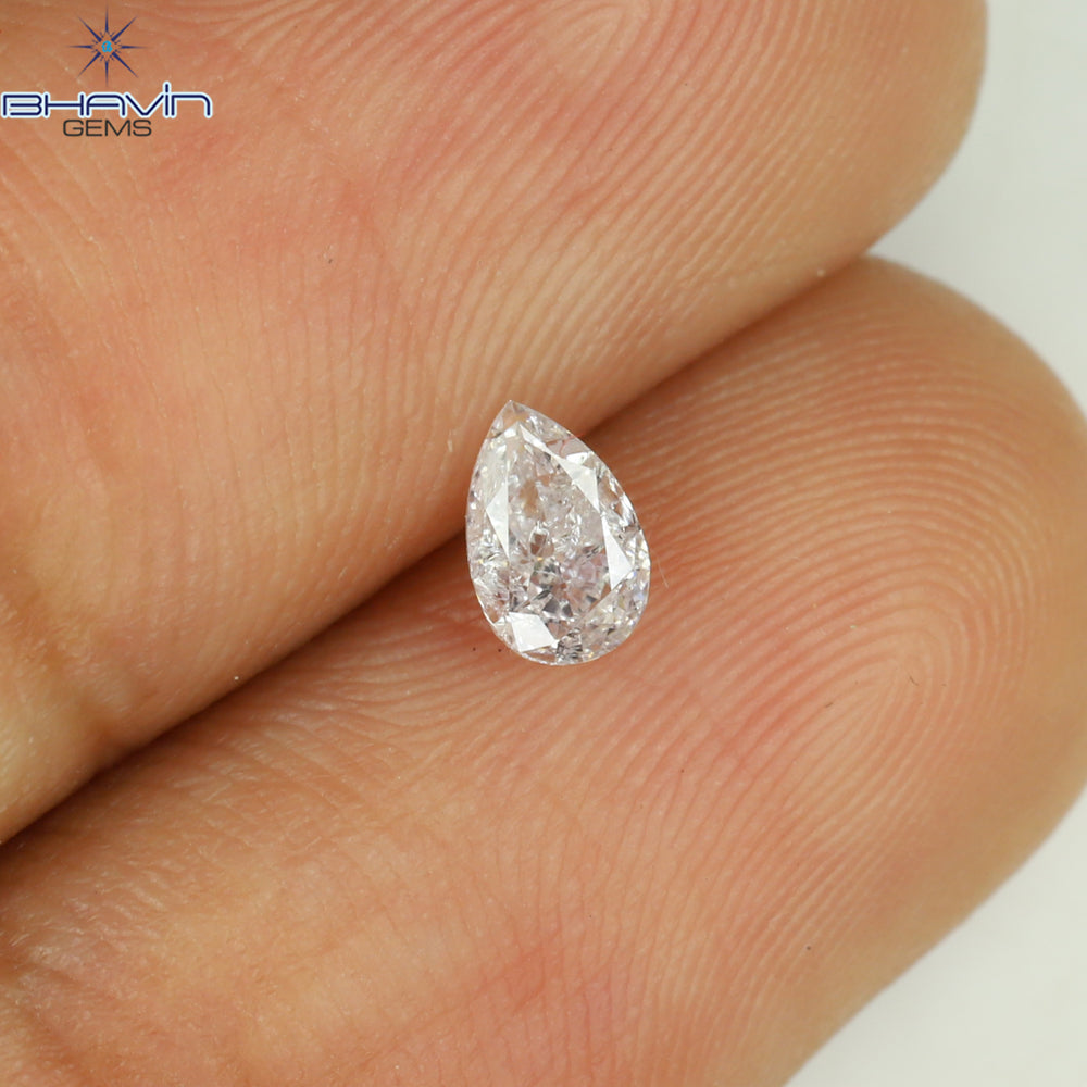0.24 CT Pear Shape Natural Diamond Pink Color I2 Clarity (4.52 MM)