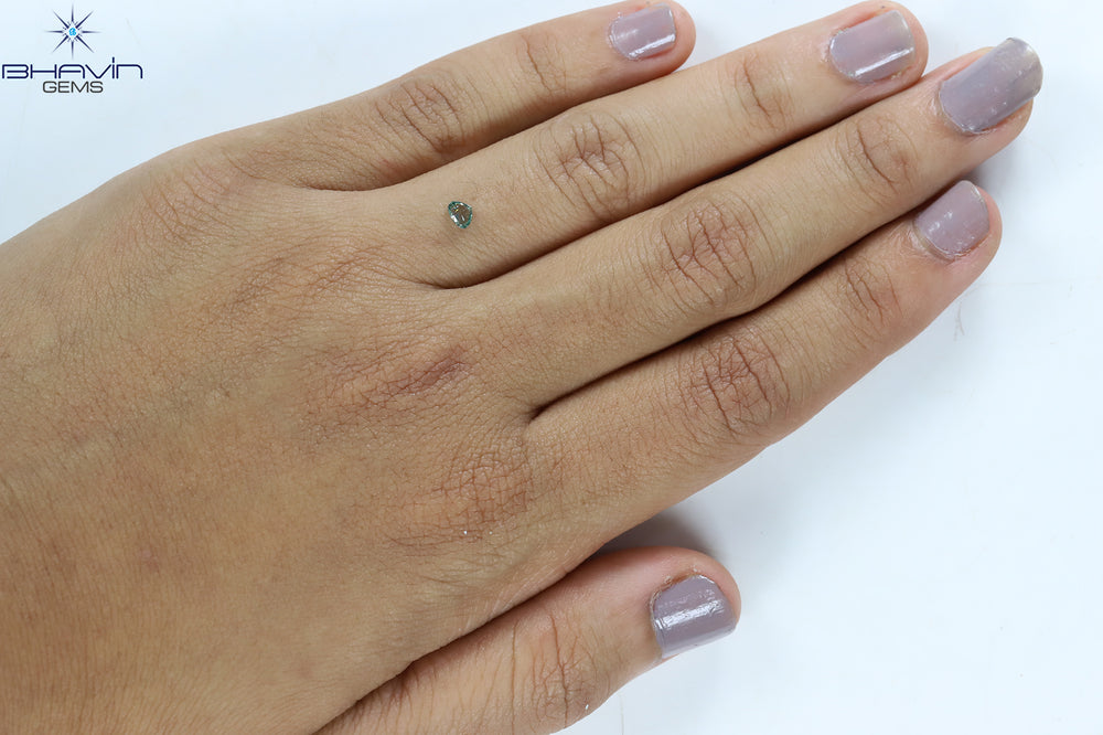 0.12 CT Heart Shape Natural Diamond Green Color SI2 Clarity (3.78 MM)