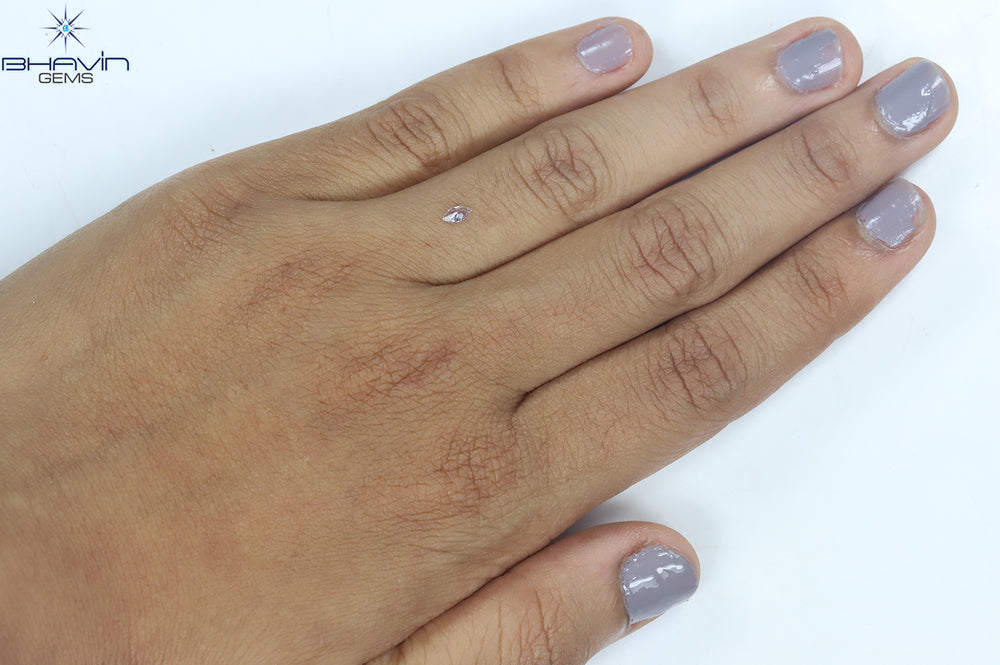 0.08 CT Marquise Shape Natural Loose Diamond Pink Color SI2 Clarity (4.40 MM)