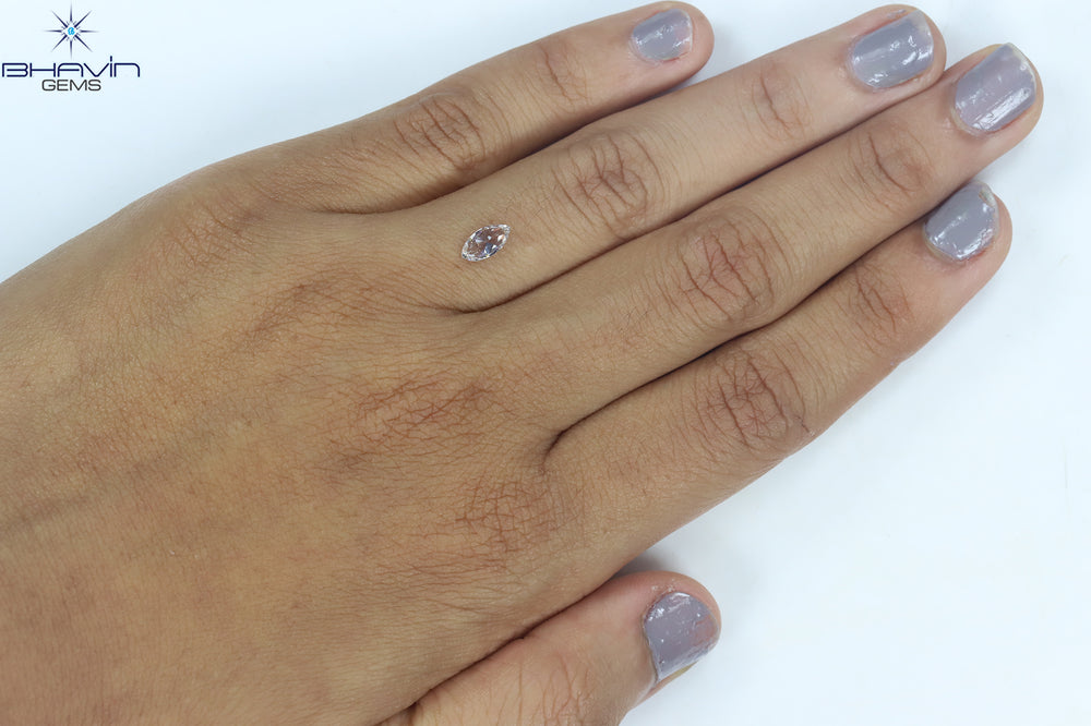 0.34 CT Marquise Shape Natural Loose Diamond Pink Color SI1 Clarity (6.90 MM)