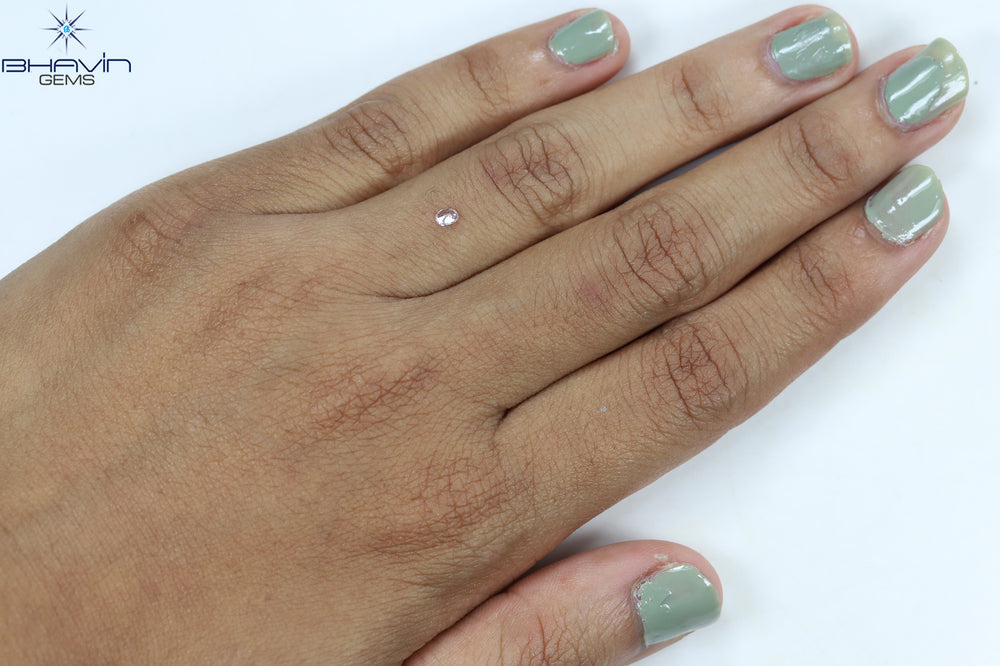 0.08 CT Oval Shape Natural Diamond Pink Color SI1 Clarity (3.06 MM)
