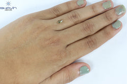 0.35 CT Pear Shape Natural Diamond Green (Chameleon) Color SI2 Clarity (6.28 MM)