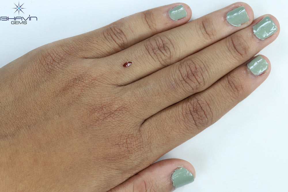0.10 CT Marquise Shape Natural Diamond Pink Color VS1 Clarity (4.52 MM)