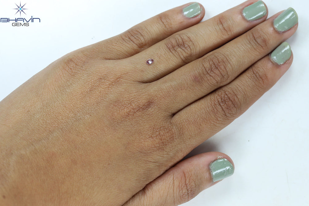 0.10 CT Oval Shape Natural Diamond Pink Color SI2 Clarity (3.63 MM)
