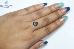 1.49 CT Slice Shape Natural Diamond Salt And Pepper Color I3 Clarity (11.88 MM)