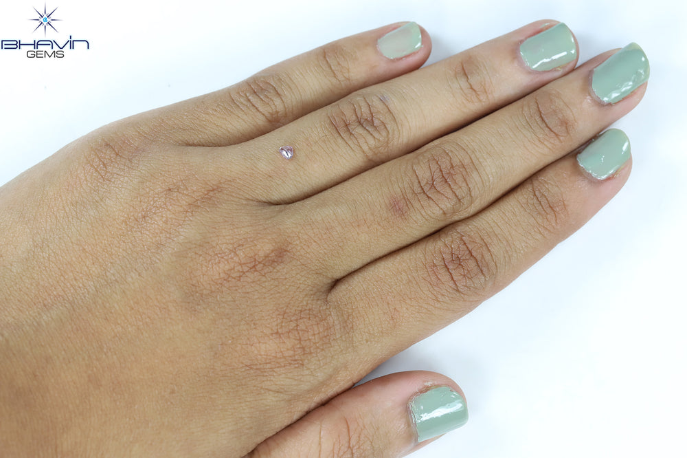 0.10 CT Heart Shape Natural Diamond Pink Color I1 Clarity (3.06 MM)