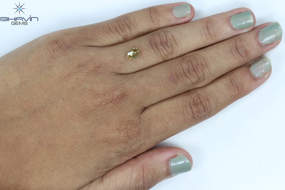 1.02 CT Oval Shape Natural Diamond Brown Yellow Color I3 Clarity (6.62 MM)