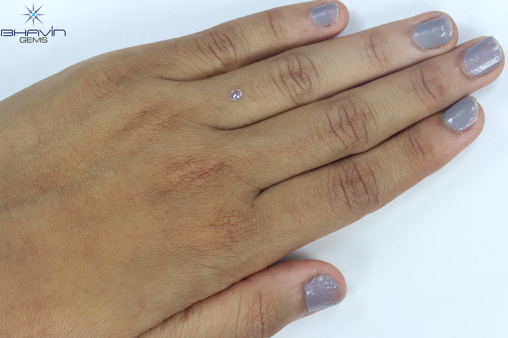 0.10 CT Oval Shape Natural Diamond Pink Color SI1 Clarity (3.65 MM)