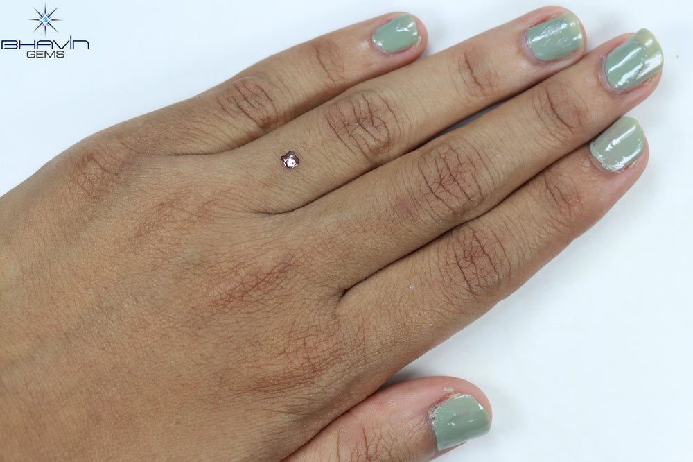 0.17 CT Radiant Shape Natural Diamond Pink Color I1 Clarity (3.08 MM)