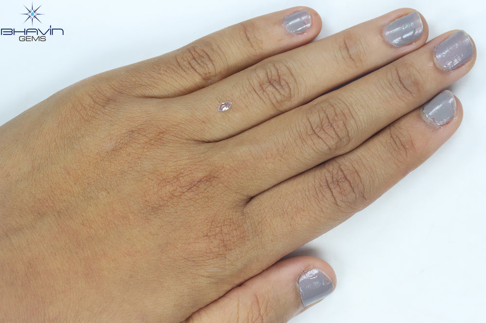0.08 CT Marquise Shape Natural Loose Diamond Pink Color I1 Clarity (4.46 MM)