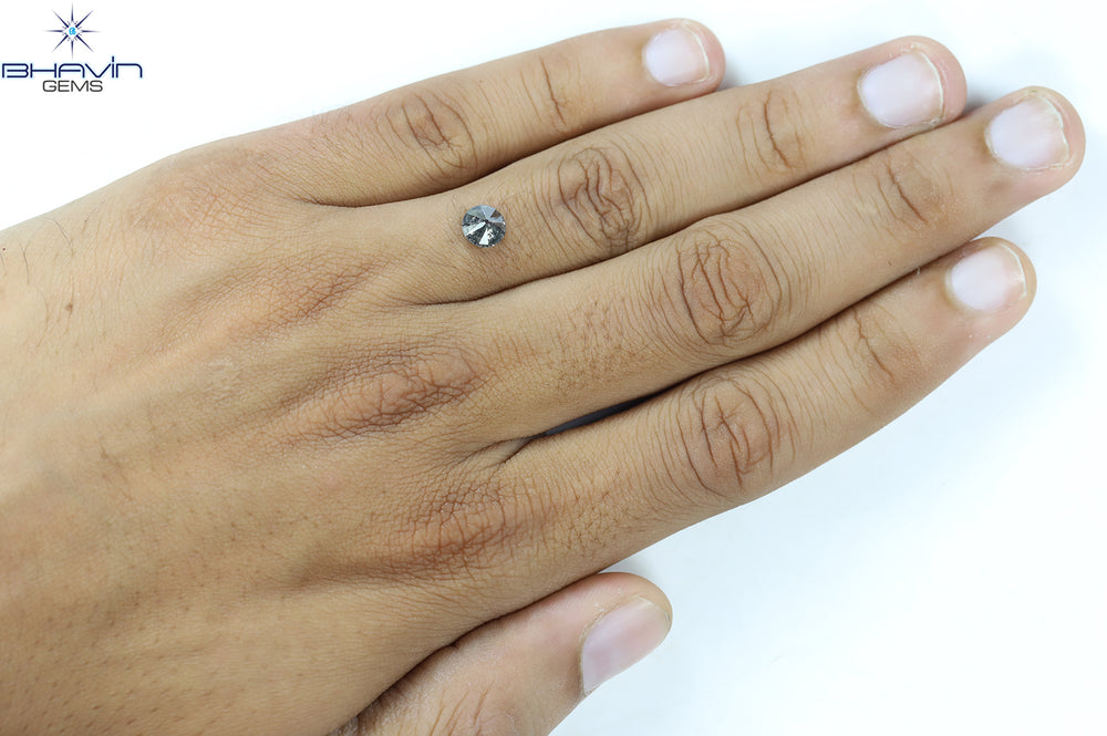 0.92 CT Round Shape Natural Diamond Salt And Papper Color I3 Clarity (6.27 MM)