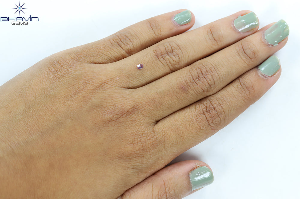 0.07 CT Radiant Shape Natural Diamond Pink Color I1 Clarity (2.80 MM)