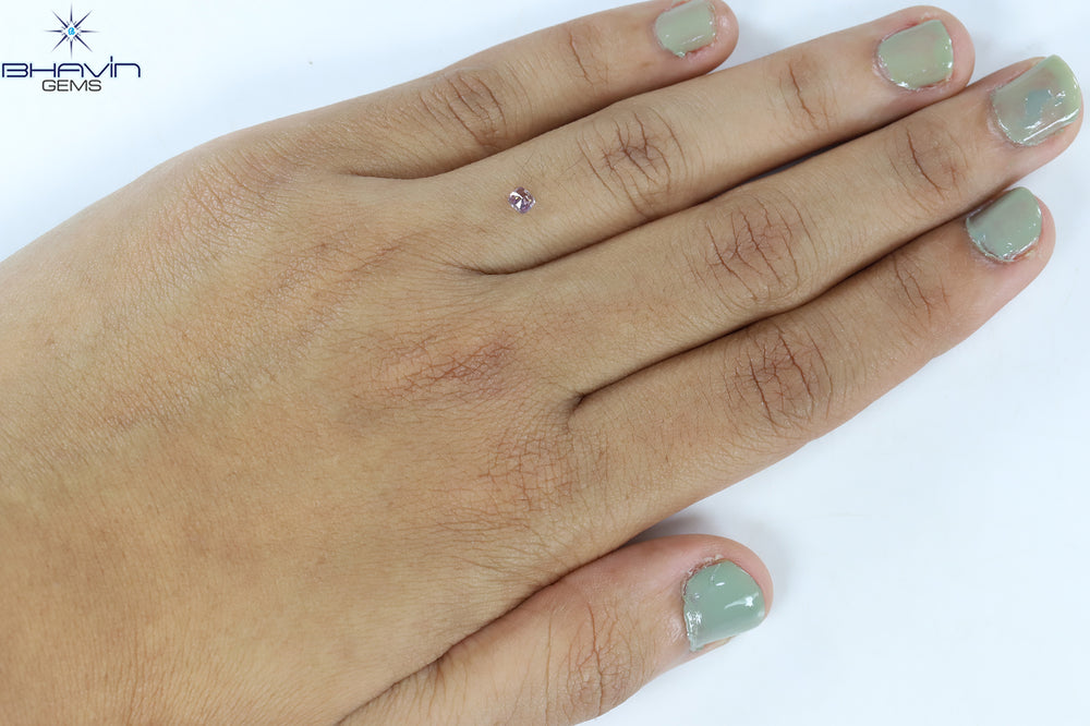 0.15 CT Cushion Shape Natural Diamond Pink Color I1 Clarity (3.09 MM)