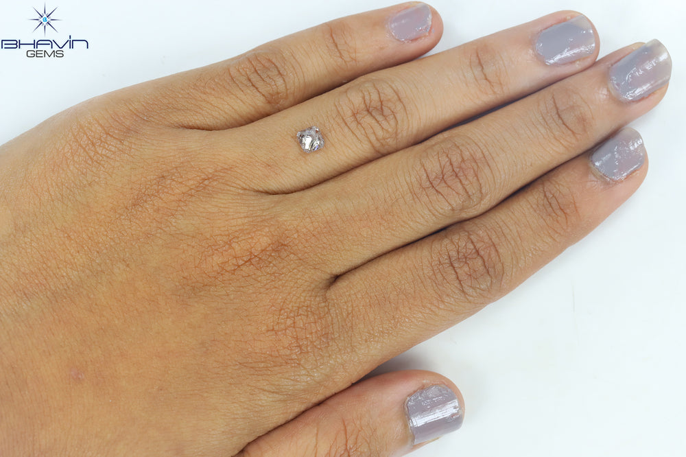 0.54 CT Radiant Shape Natural Diamond Brown Pink Color I2 Clarity (4.57 MM)
