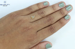 0.63 CT Pear Shape Natural Loose Diamond Yellow Orange Color I3 Clarity (7.53 MM)