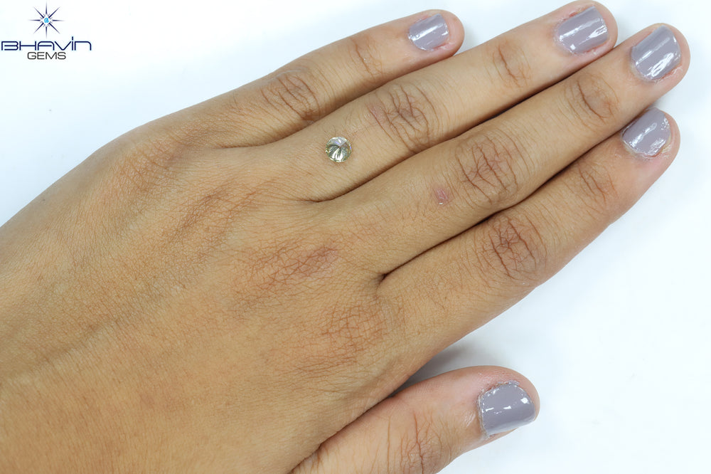 0.52 CT Round Shape Natural Diamond Green (Chameleon) Color VS2 Clarity (4.97 MM)
