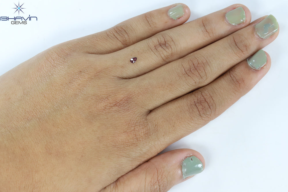 0.09 CT Pear Shape Natural Diamond Pink Color VS1 Clarity (3.36 MM)