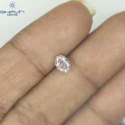 GIA Certified 0.51 CT Oval Shape Natural Diamond Brownish Pink Color (5.61 MM)