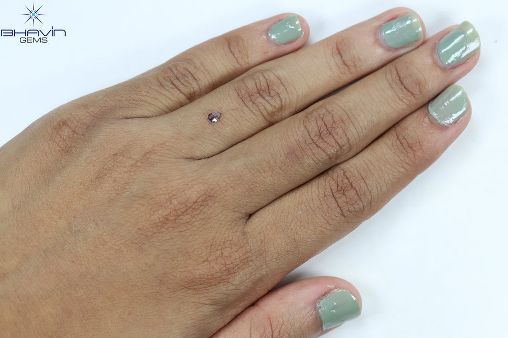 0.13 CT Pear Shape Natural Diamond Pink Color SI1 Clarity (3.98 MM)