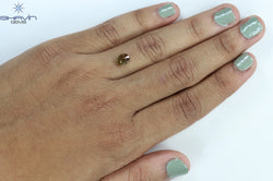 1.01 CT Oval Shape Natural Diamond Brown Orange Color I3 Clarity (7.16 MM)