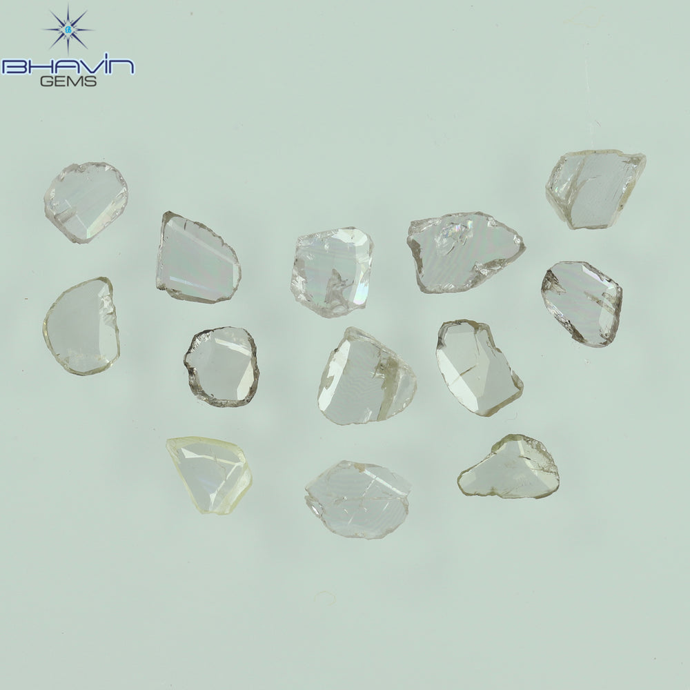 0.97 CT/7 ピース ローズカット ポルキ シェイプ ナチュラル ダイヤモンド ファンシー カラー I1 クラリティ (6.01 MM)