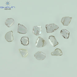 0.97 CT/7 ピース ローズカット ポルキ シェイプ ナチュラル ダイヤモンド ファンシー カラー I1 クラリティ (6.01 MM)