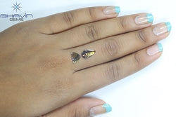 1.26 CT/2 Pcs Slice Shape Natural Diamond Brown Color I3 Clarity (11.95 MM)