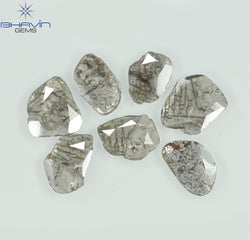 2.51 CT Slice Shape Natural Diamond Salt And Pepper Color I3 Clarity (8.37 MM)