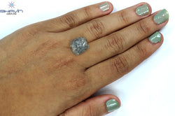 12.88 CT Rough Shape Natural Diamond Grey (Salt And Pepper) Color I3 Clarity (14.00 MM)