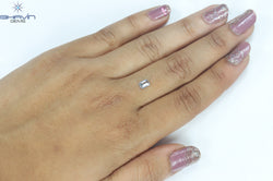 0.49 CT Emerald Shape Natural Diamond Greenish Blue Color VS1 Clarity (5.32 MM)