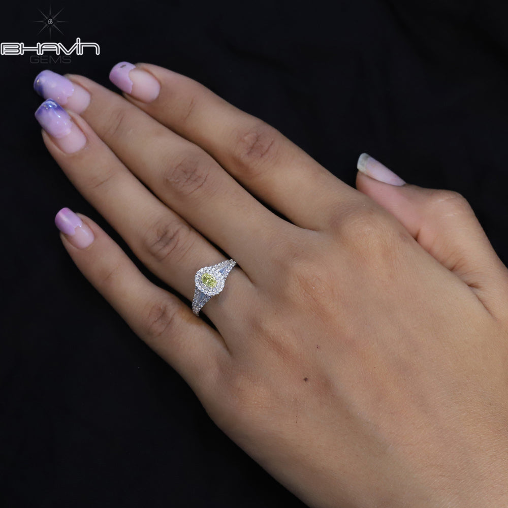 Oval Diamond Natural Diamond Ring Yellow Color Gold Ring Engagement Ring