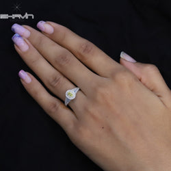 Oval Diamond Natural Diamond Ring Yellow Color Gold Ring Engagement Ring