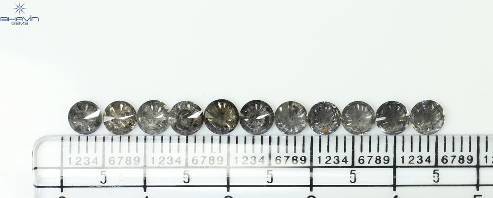 3.12 CT/11 Pcs Round Shape Natural Loose Diamond Salt And pepper Color I3 Clarity (4.25 MM)