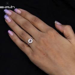 Round Rose Cut Diamond Natural Diamond Ring Pink Color Gold Ring Engagement Ring