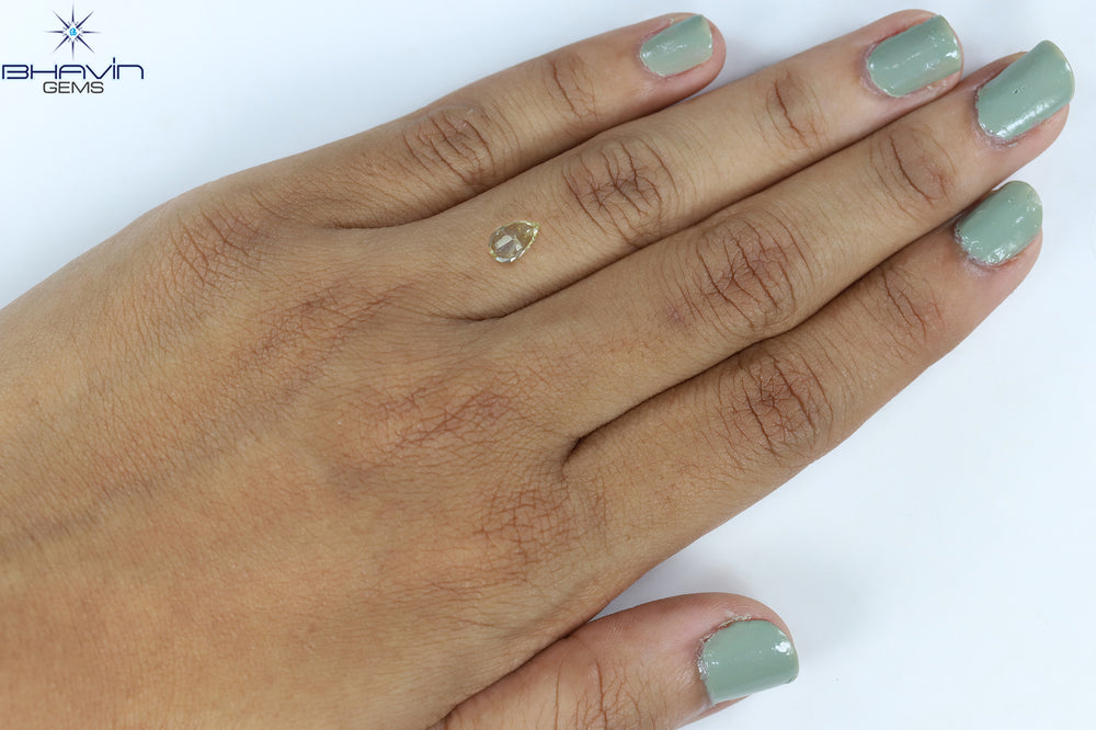 0.71 CT Pear Shape Natural Diamond Yellow Color VS1 Clarity (7.23 MM)