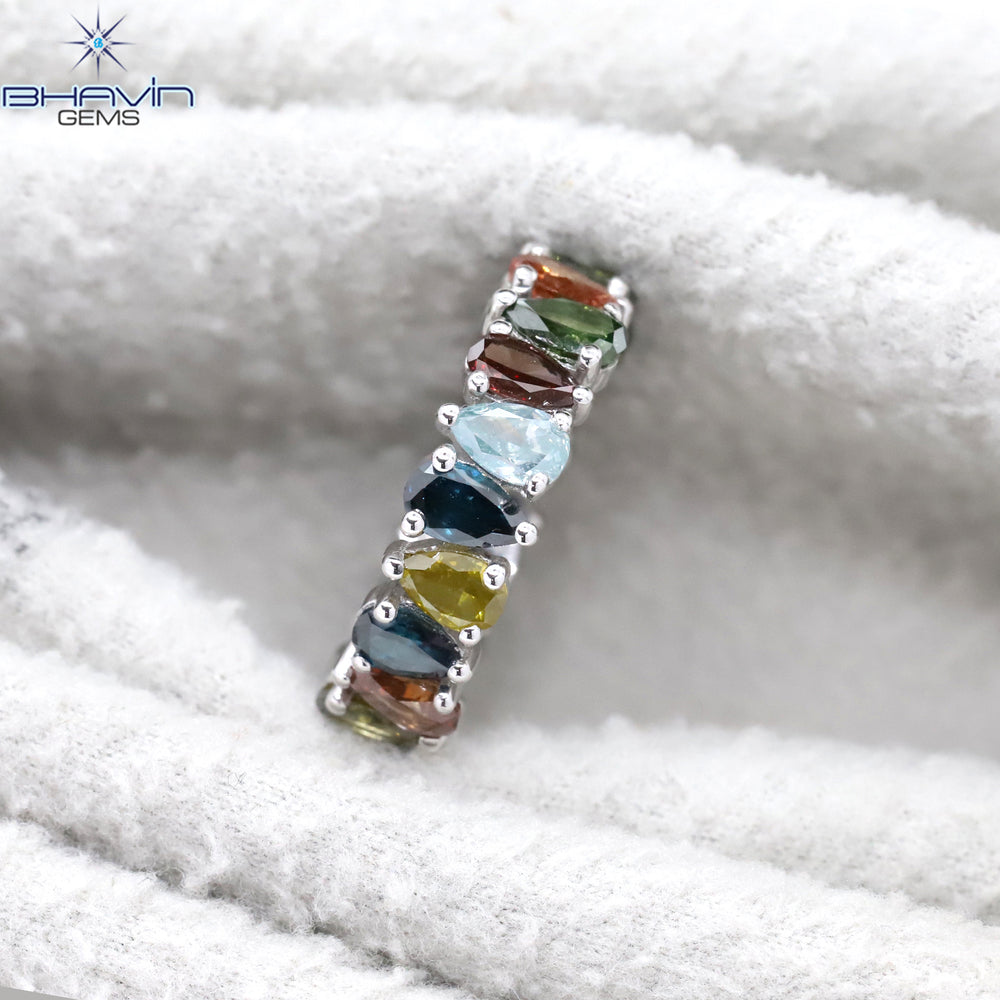 Pear Diamond Natural Diamond Ring Mix Color Gold Ring Engagement Ring