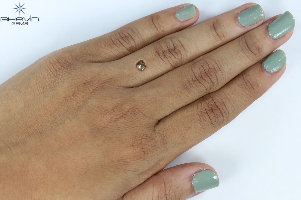 0.55 CT Cushion Shape Natural Diamond Brown Color SI1 Clarity (4.55 MM)