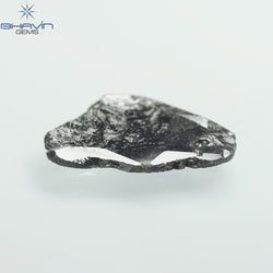 0.95 CT Slice Shape Natural Diamond Salt And Pepper Color I3 Clarity (11.94 MM)