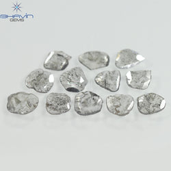 2.15 CT/12 Pcs Slice Shape Natural Diamond Salt And Pepper Color I3 Clarity (6.10 MM)