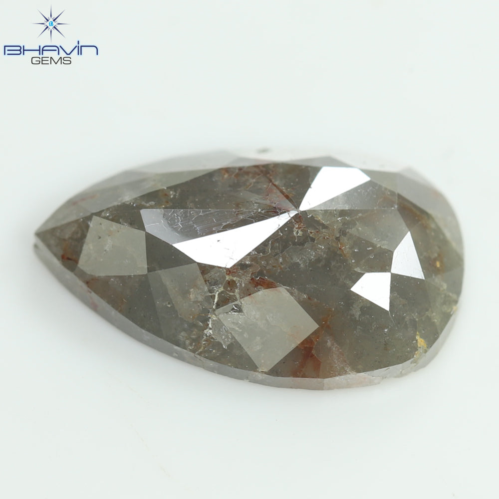 2.78 CT Pear Shape Natural Loose Diamond Salt And Pepper Color I3 Clarity (12.68 MM)