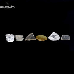 0.99 CT/6 Pcs Rough Shape Natural Diamond White Color I2 Clarity (5.75 MM)