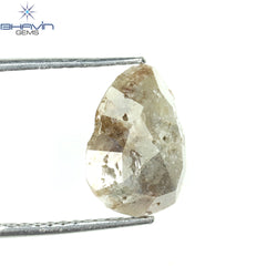 1.55 CT Uncut Shape Peach Natural Loose Diamond I3 Clarity (10.56 MM)
