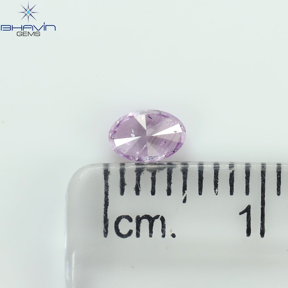 GIA Certified 0.29 CT Oval Shape Natural Diamond Pinkish Purple Color I2 Clarity (4.96 MM)