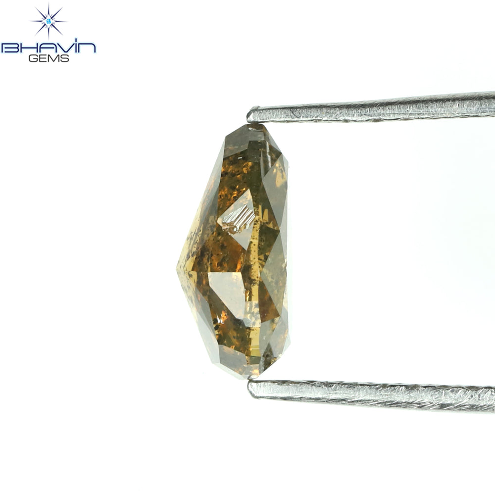 1.25 CT Pear Shape Natural Diamond Brown Color I2 Clarity (7.80 MM)