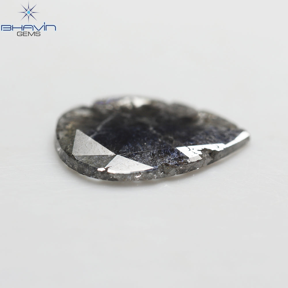 1.23 CT Slice Shape Natural Diamond Salt And Pepper Color I3 Clarity (11.88 MM)